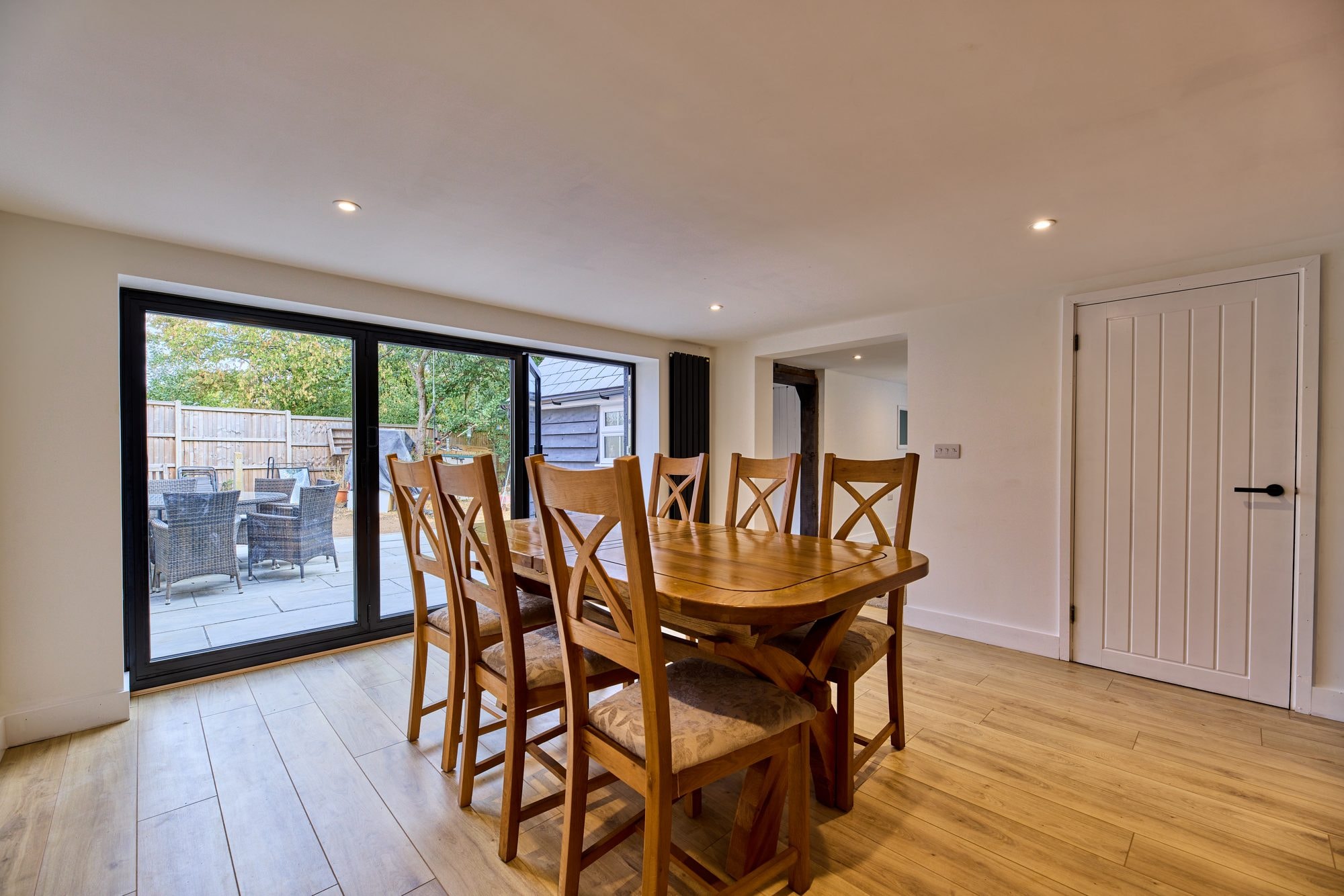 The new open plan kitchen and dining room at the Old Timber Cottage in Stevenage by DNR Build (1 of 10)