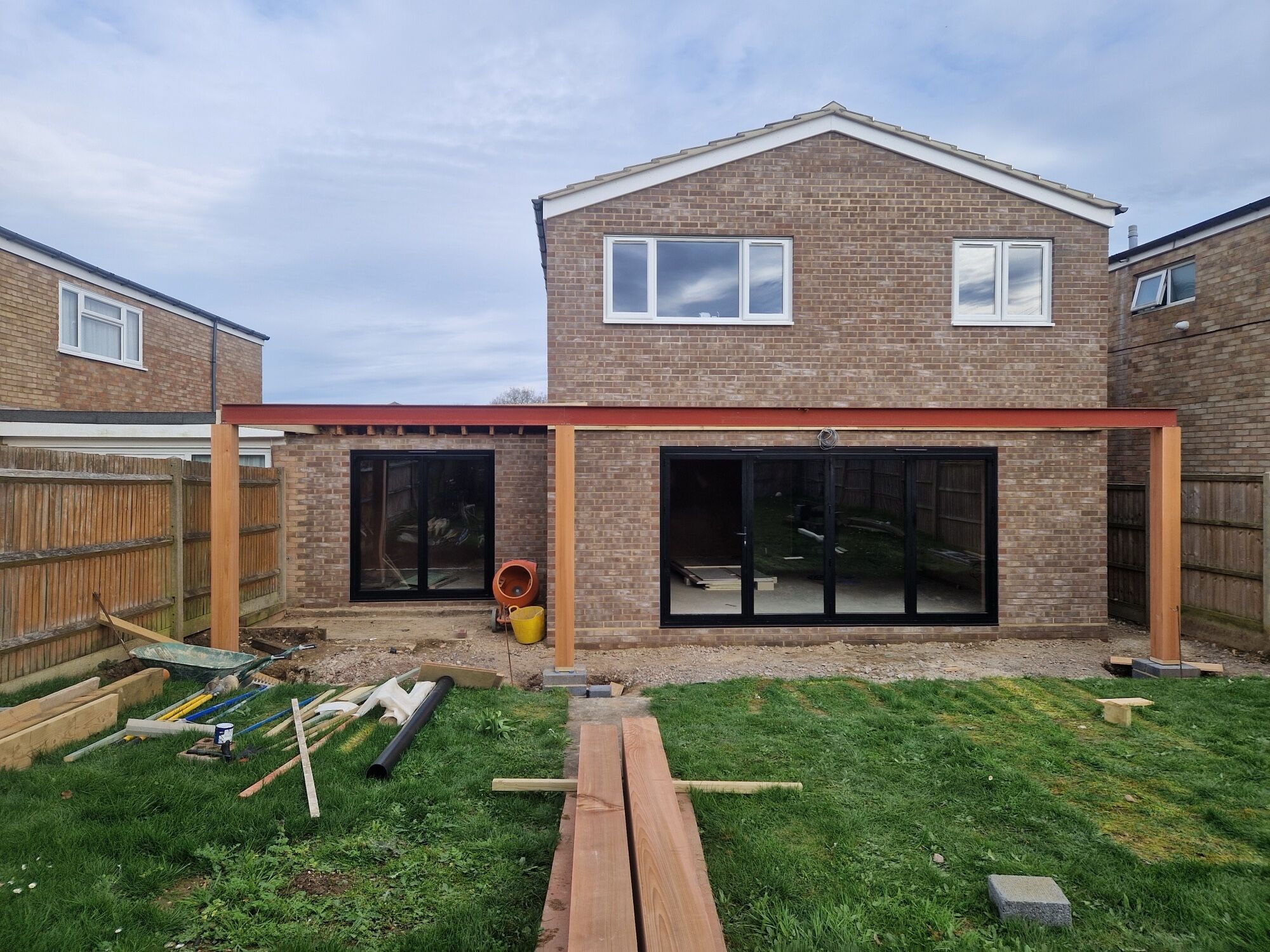 The finished double storey extension and exterior at the Stevenage home by DNR Build (1 of 22)